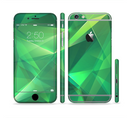 The Shiny Vector Green Crystals Sectioned Skin Series for the Apple iPhone 6/6s Plus