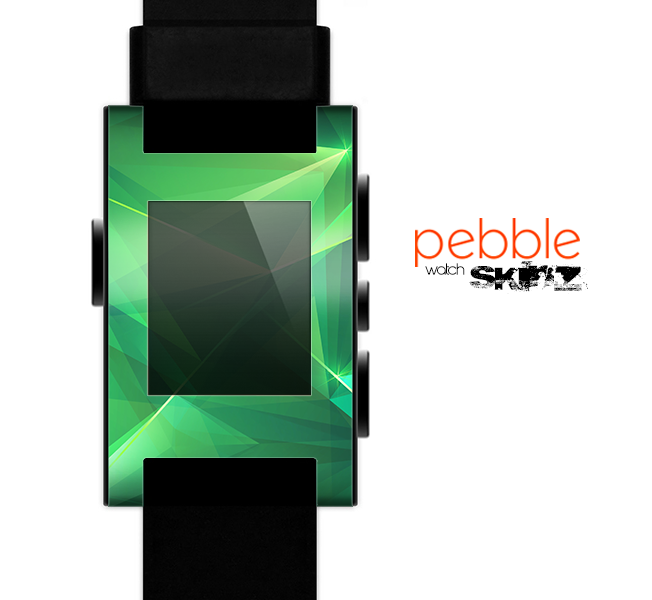 The Shiny Vector Green Crystals Skin for the Pebble SmartWatch