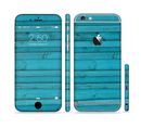 The Signature Blue Wood Planks Sectioned Skin Series for the Apple iPhone 6s Plus
