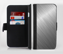 The Silver Brushed Aluminum Surface Ink-Fuzed Leather Folding Wallet Credit-Card Case for the Apple iPhone 6/6s, 6/6s Plus, 5/5s and 5c