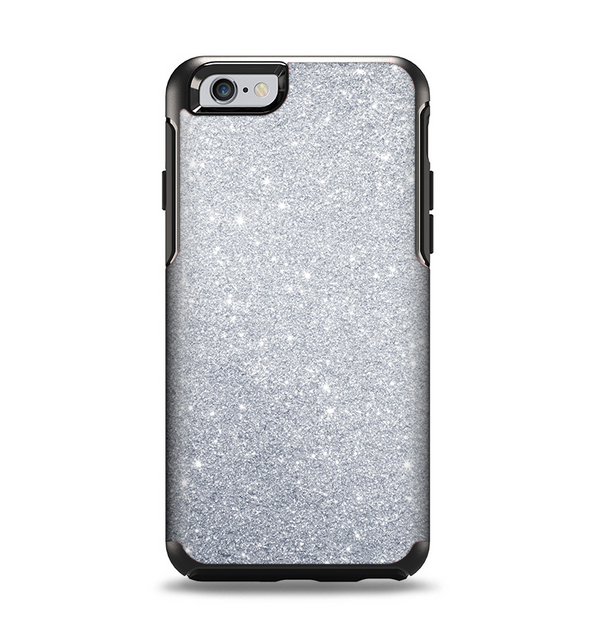 The Silver Sparkly Glitter Ultra Metallic Apple iPhone 6 Otterbox Symmetry Case Skin Set