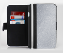 The Silver Sparkly Glitter Ultra Metallic Ink-Fuzed Leather Folding Wallet Credit-Card Case for the Apple iPhone 6/6s, 6/6s Plus, 5/5s and 5c