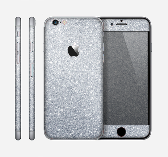 The Silver Sparkly Glitter Ultra Metallic Skin for the Apple iPhone 6