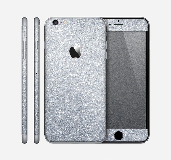 The Silver Sparkly Glitter Ultra Metallic Skin for the Apple iPhone 6 Plus