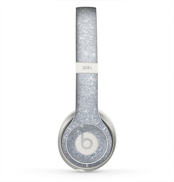 The Silver Sparkly Glitter Ultra Metallic Skin for the Beats by Dre Solo 2 Headphones