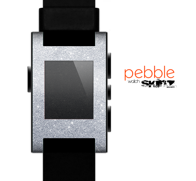 The Silver Sparkly Glitter Ultra Metallic Skin for the Pebble SmartWatch