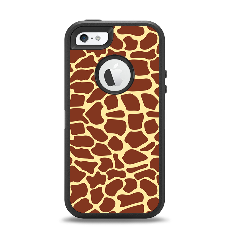The Simple Vector Giraffe Print Apple iPhone 5-5s Otterbox Defender Case Skin Set