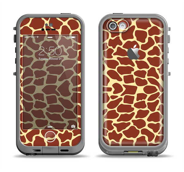 The Simple Vector Giraffe Print Apple iPhone 5c LifeProof Fre Case Skin Set