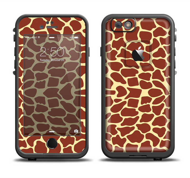 The Simple Vector Giraffe Print Apple iPhone 6/6s Plus LifeProof Fre Case Skin Set