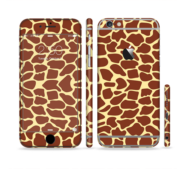 The Simple Vector Giraffe Print Sectioned Skin Series for the Apple iPhone 6