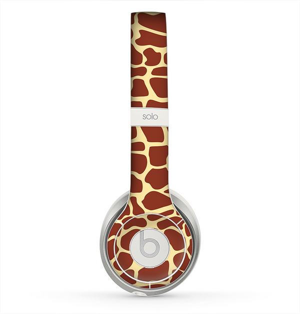 The Simple Vector Giraffe Print Skin for the Beats by Dre Solo 2 Headphones