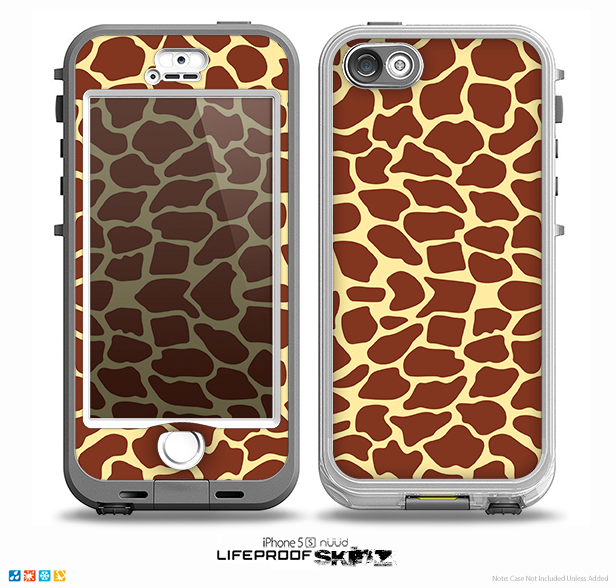 The Simple Vector Giraffe Print Skin for the iPhone 5-5s NUUD LifeProof Case for the lifeproof skins