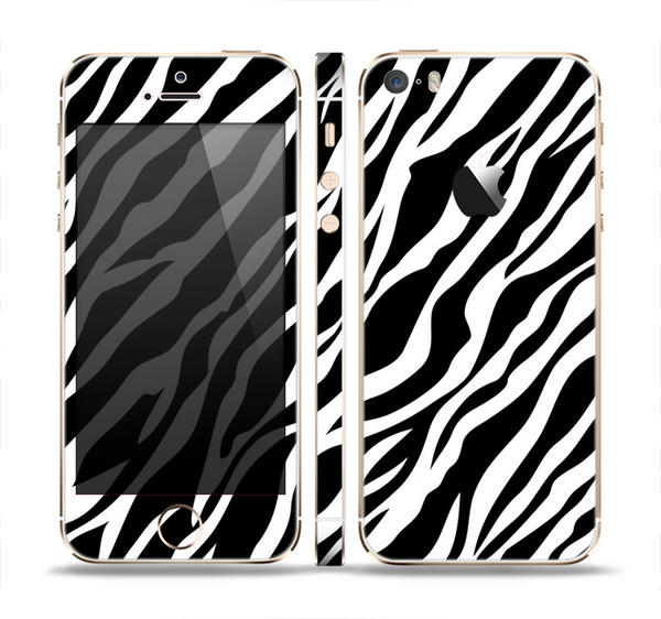 The Simple Vector Zebra Animal Print Skin Set for the Apple iPhone 5s