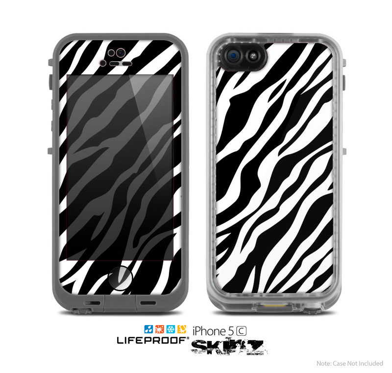 The Simple Vector Zebra Animal Print Skin for the Apple iPhone 5c LifeProof Case