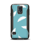 The Simple White Feathered Blue Samsung Galaxy S5 Otterbox Commuter Case Skin Set