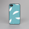 The Simple White Feathered Blue Skin-Sert for the Apple iPhone 4-4s Skin-Sert Case
