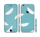 The Simple White Feathered Blue Sectioned Skin Series for the Apple iPhone 6s Plus