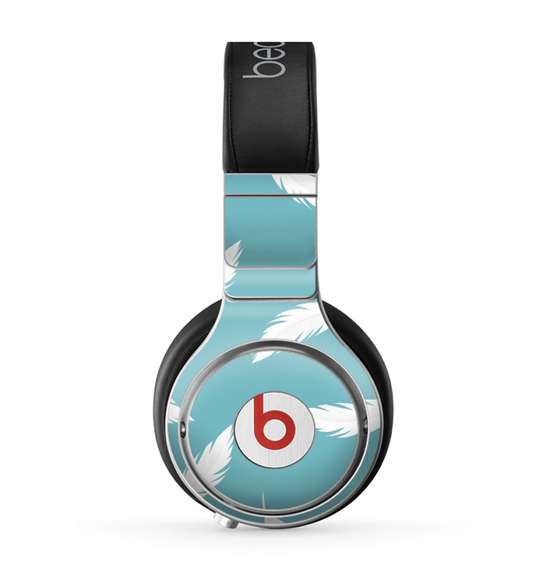 The Simple White Feathered Blue Skin for the Beats by Dre Pro Headphones