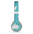 The Simple White Feathered Blue Skin for the Beats by Dre Solo 2 Headphones