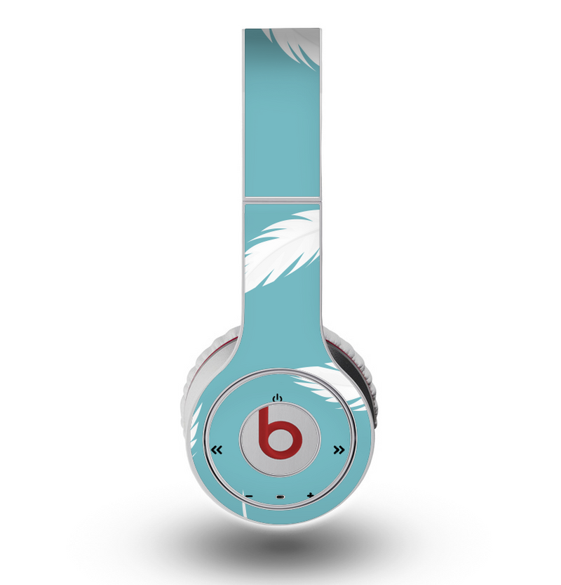 The Simple White Feathered Blue Skin for the Original Beats by Dre Wireless Headphones