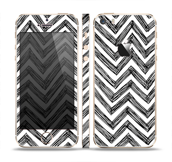 The Sketch Black Chevron Skin Set for the Apple iPhone 5s
