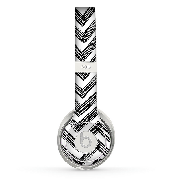 The Sketch Black Chevron Skin for the Beats by Dre Solo 2 Headphones