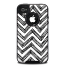 The Sketch Black Chevron Skin for the iPhone 4-4s OtterBox Commuter Case