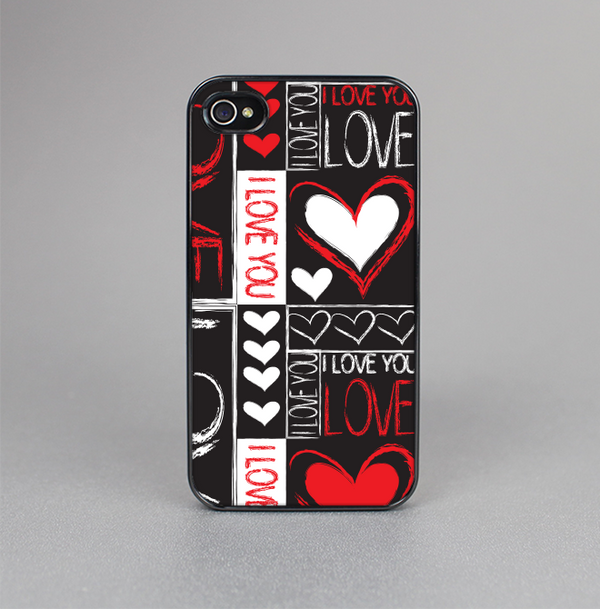 The Sketch Love Heart Collage Skin-Sert for the Apple iPhone 4-4s Skin-Sert Case