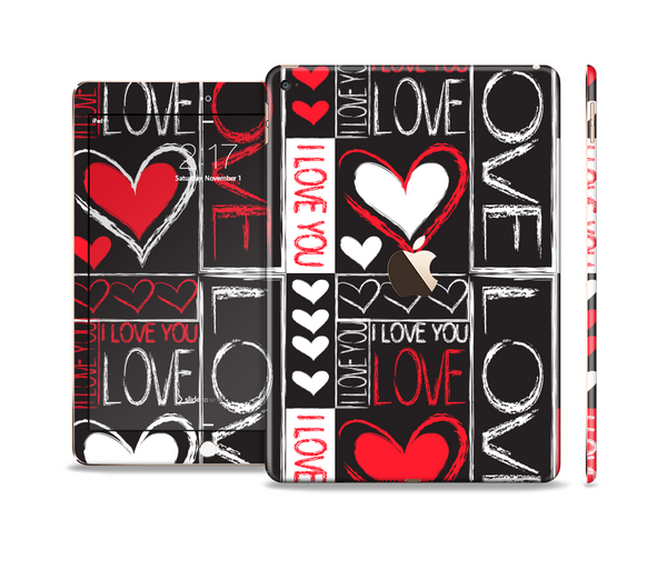 The Sketch Love Heart Collage Skin Set for the Apple iPad Pro