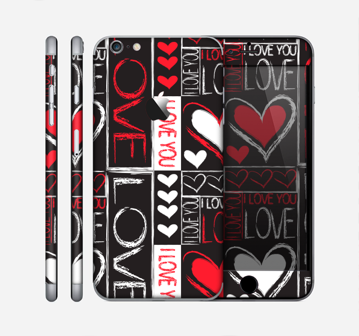 The Sketch Love Heart Collage Skin for the Apple iPhone 6 Plus
