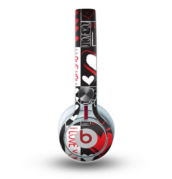 The Sketch Love Heart Collage Skin for the Beats by Dre Mixr Headphones