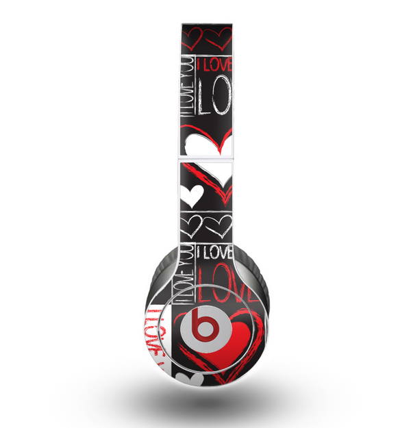 The Sketch Love Heart Collage Skin for the Beats by Dre Original Solo-Solo HD Headphones