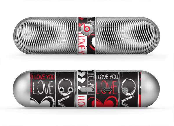 The Sketch Love Heart Collage Skin for the Beats by Dre Pill Bluetooth Speaker