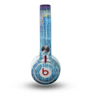 The Sketched Blue Word Surface Skin for the Beats by Dre Mixr Headphones