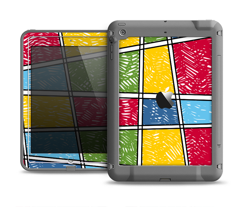 The Sketched Colorful Uneven Panels Apple iPad Air LifeProof Fre Case Skin Set