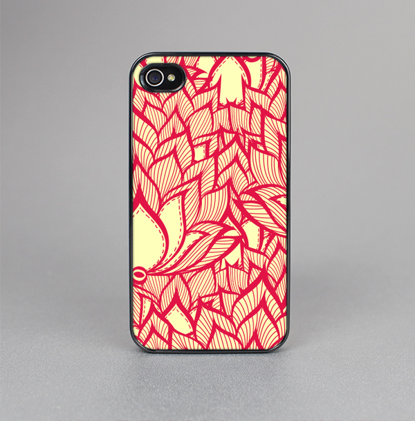 The Sketched Red and Yellow Flowers Skin-Sert for the Apple iPhone 4-4s Skin-Sert Case