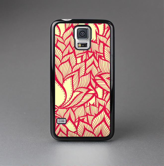 The Sketched Red and Yellow Flowers Skin-Sert Case for the Samsung Galaxy S5