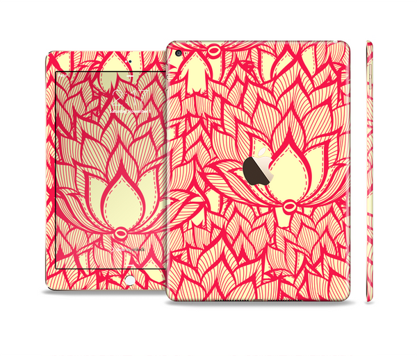 The Sketched Red and Yellow Flowers Skin Set for the Apple iPad Pro