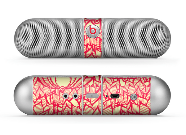 The Sketched Red and Yellow Flowers Skin for the Beats by Dre Pill Bluetooth Speaker