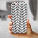 The Slate Black Chevron Pattern with Clear Backing iPhone 6/6s or 6/6s Plus 2-Piece Hybrid INK-Fuzed Case