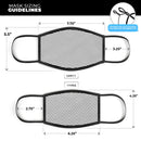 The Slate Black Chevron Pattern with Clear Backing - Made in USA Mouth Cover Unisex Anti-Dust Cotton Blend Reusable & Washable Face Mask with Adjustable Sizing for Adult or Child