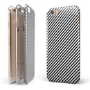The Slate Black Slanted Lines iPhone 6/6s or 6/6s Plus 2-Piece Hybrid INK-Fuzed Case