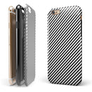 The Slate Black Slanted Lines iPhone 6/6s or 6/6s Plus 2-Piece Hybrid INK-Fuzed Case