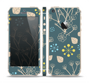 The Slate Blue and Coral Floral Sketched Lace Patterns v21 Skin Set for the Apple iPhone 5s