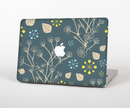 The Slate Blue and Coral Floral Sketched Lace Patterns v21 Skin Set for the Apple MacBook Pro 15" with Retina Display
