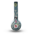 The Slate Blue and Coral Floral Sketched Lace Patterns v21 Skin for the Beats by Dre Mixr Headphones