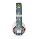 The Slate Blue and Coral Floral Sketched Lace Patterns v21 Skin for the Beats by Dre Studio (2013+ Version) Headphones