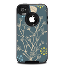 The Slate Blue and Coral Floral Sketched Lace Patterns v21 Skin for the iPhone 4-4s OtterBox Commuter Case