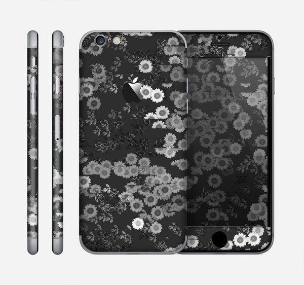 The Small Black and White Flower Sprouts Skin for the Apple iPhone 6