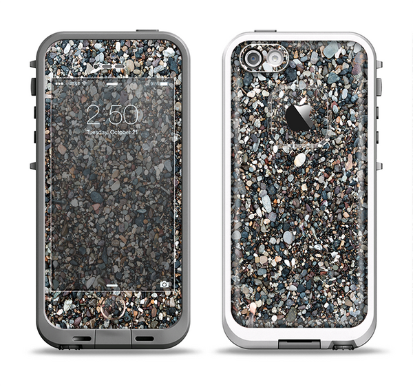 The Small Dark Pebbles Apple iPhone 5-5s LifeProof Fre Case Skin Set